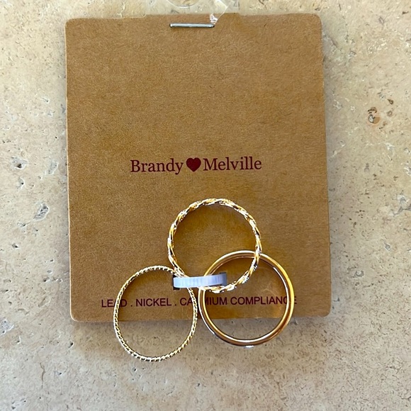 BRANDY MELVILLE Gold Ring Set. Brand New in Package - Picture 2 of 5